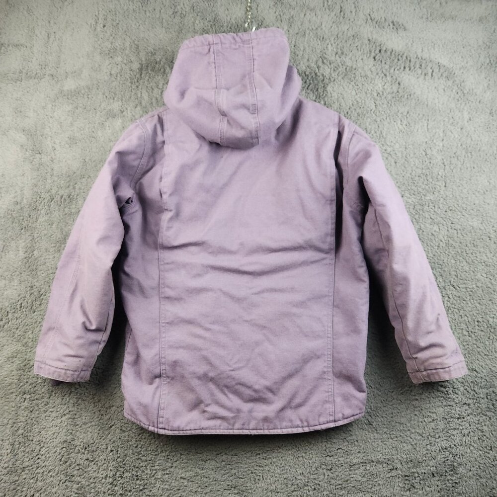 Canvas Sherpa Lined Jacket Youth Regular Large 14-18 Workwear Outdoors Hooded - Picture 2 of 13
